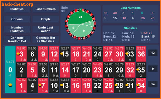 Roulette Statistics and Prediction - European Demo screenshot