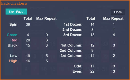 Roulette Statistics and Prediction - European Demo screenshot