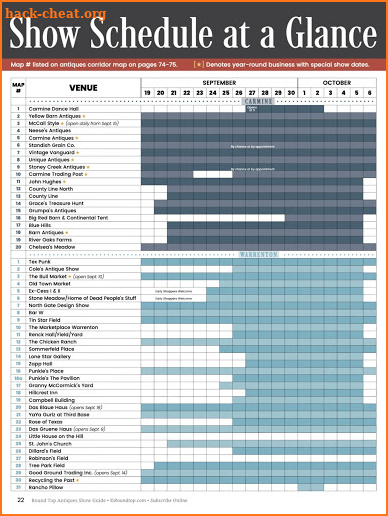 Round Top Antiques Show Guide screenshot