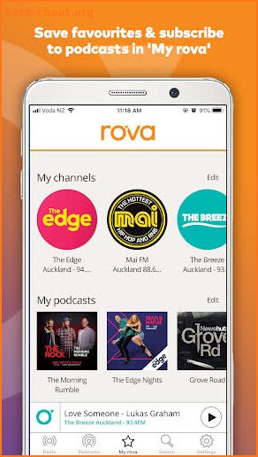 rova - music, NZ radio, podcasts screenshot