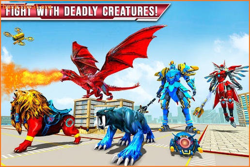 Royal Lion Robot Games- Dragon Robot Transform War screenshot