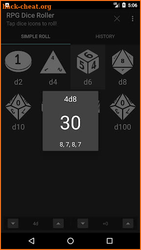 RPG Dice Roller screenshot