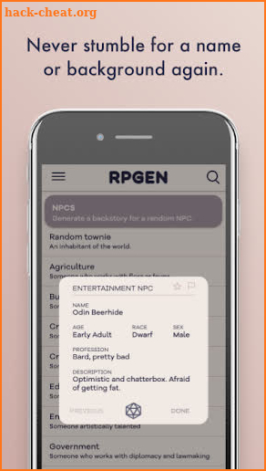 RPGen screenshot