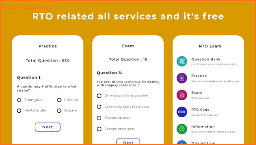 RTO Driving Licence Exam 2022 screenshot