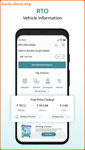 RTO Vehicle Information App screenshot