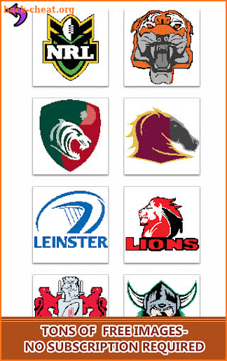 Rugby Logos Pixel Art: Color by Number Book Pages screenshot