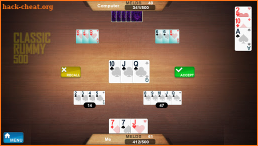 Rummy 500 card offline game screenshot