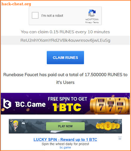 Runebase Faucet screenshot