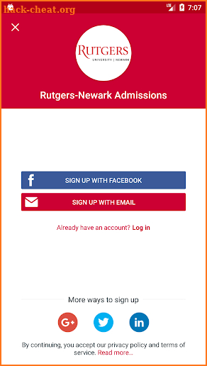 Rutgers-Newark Admissions screenshot