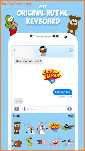 Ruthe Cartoons - Emoji & Sticker Keyboard App screenshot