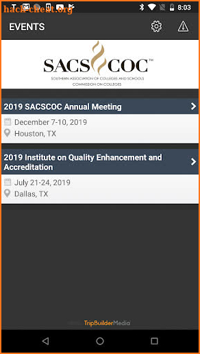 SACSCOC Meetings screenshot