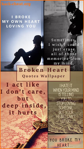 Sad Broken Heart Quotes Wallpaper screenshot