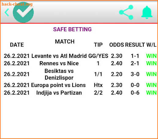 SAFE SURE BET ODDS screenshot