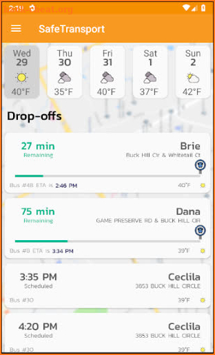 SafeTransport Family app screenshot