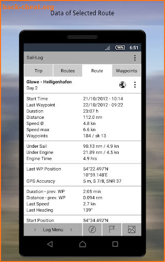 Sail-Log - GPS Logger & Sailing Logbook screenshot