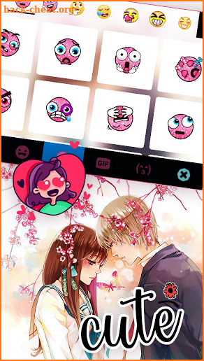 Sakura Love Keyboard Background screenshot