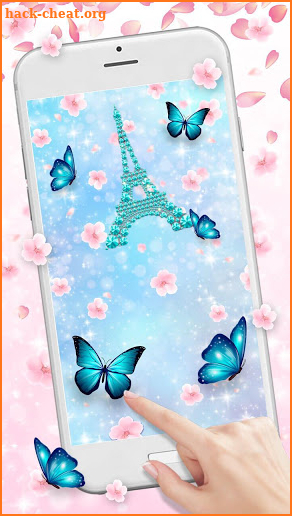 Sakura Paris Tower 3D Live Lock Screen Wallpapers screenshot