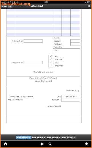 Sales Receipt screenshot