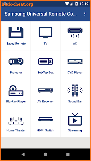 Samsung Universal Remote Control screenshot