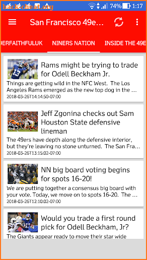 San Francisco 49ers All News screenshot