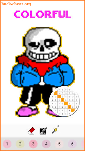 Sans Undertale Color By Number - Paint Coloring screenshot