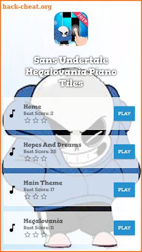 Sans Undertale Megalovania Piano Tiles screenshot