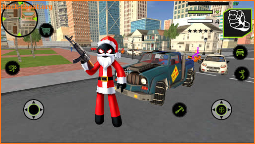 Santa Claus Stickman Rope Hero Gangstar Crime screenshot