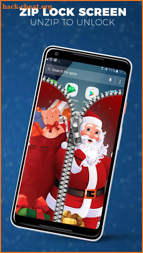 Santa Claus Zipper Lock Screen, Christmas Zip Lock screenshot