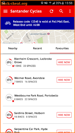 Santander Cycles screenshot