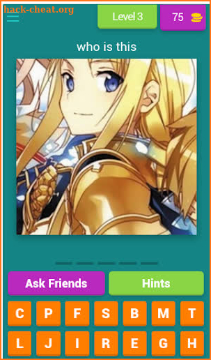 SAO : Alicization quiz screenshot