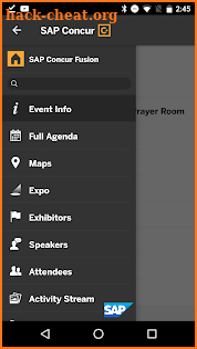 SAP Concur Events screenshot