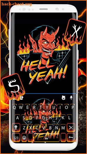 Satan Fire Keyboard Background screenshot