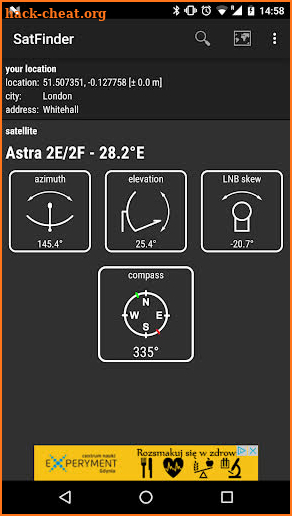 SatFinder screenshot