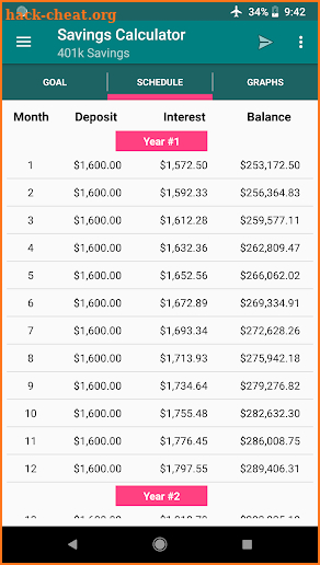 Savings Calculator screenshot