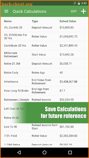 Savings Estimator screenshot