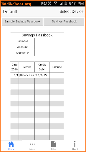 Savings Passbook screenshot