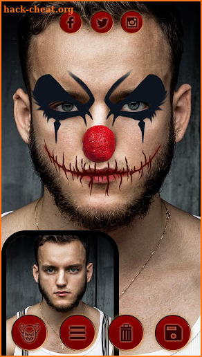 Scary Clown Face Maker - Creepy Photo Effects screenshot