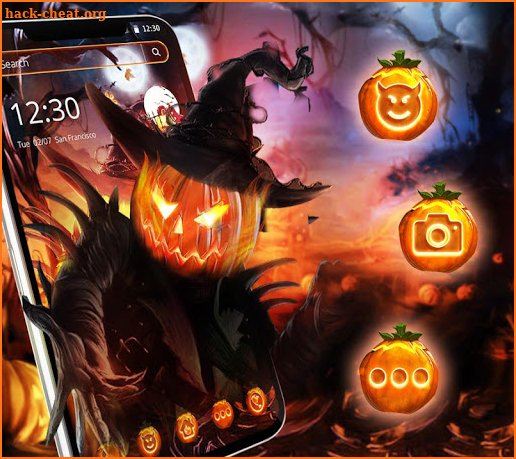 Scary Halloween pumpkin Theme screenshot