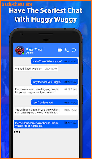 Scary Huggy Wuggy Game Fake Chat And Video Call screenshot