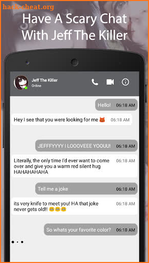 Scary Jeff The Killer Fake Chat And Video Call screenshot