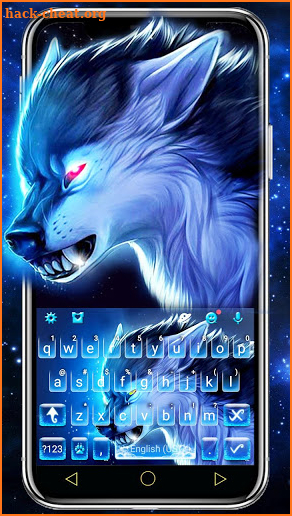 Scary Neon Wolf Keyboard Theme screenshot