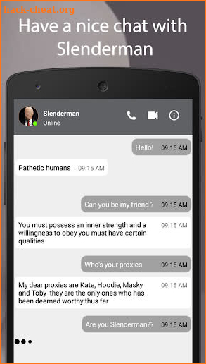 Scary Slender Man's Fake Chat And Video Call screenshot