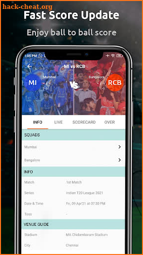 Schedule for IPL 2021 - Live Cricket Score screenshot