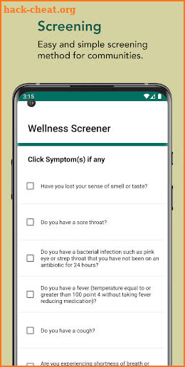 School Wellness Screener screenshot