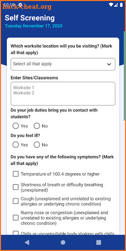 Schools Self Screening screenshot