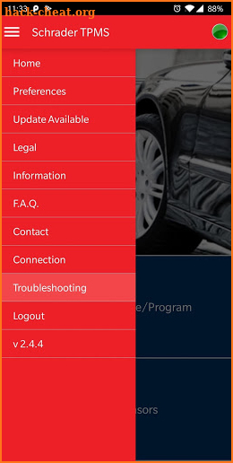 Schrader TPMS screenshot