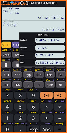 Scientific calculator 115 es plus advanced 991 ex screenshot