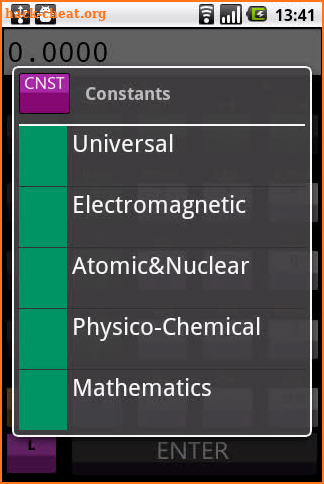 Scientific RPN calculator screenshot