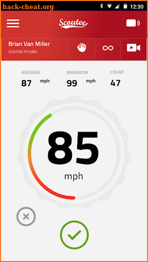 SCOUTEE Baseball Radar Gun screenshot