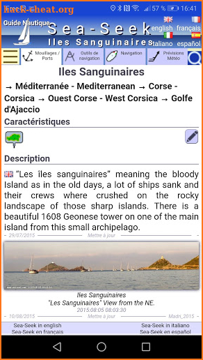 Sea-Seek - Anchorages -  Marinas - Distances screenshot